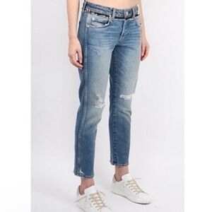 AMO Tomboy Crop Slouchy Preppy Coastal Luxury in Soulmate with Destroy 24